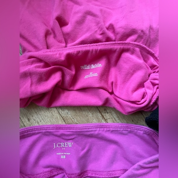J. Crew leggings, bike shorts, crop top, wide leg crop pants set pink - Picture 6 of 6